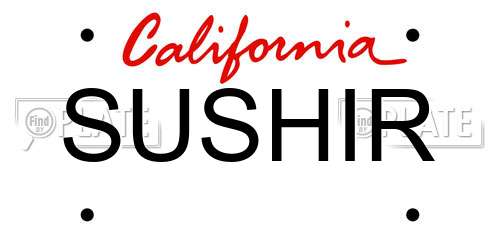 SUSHIR California License Plate