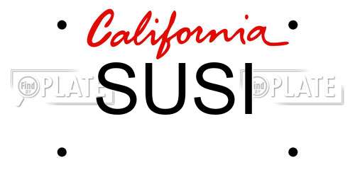 SUSI California License Plate