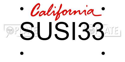 SUSI33 California License Plate