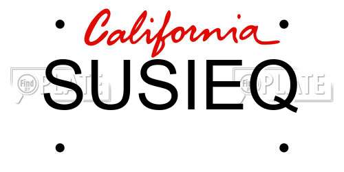 SUSIEQ California License Plate