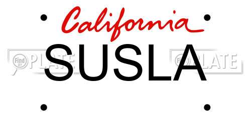 SUSLA California License Plate