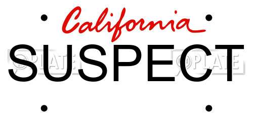 SUSPECT California License Plate
