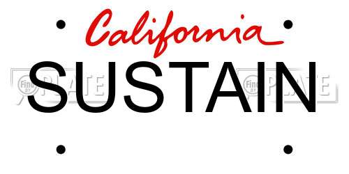SUSTAIN California License Plate