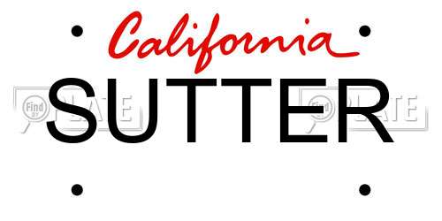SUTTER California License Plate
