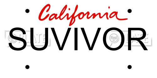 SUVIVOR California License Plate