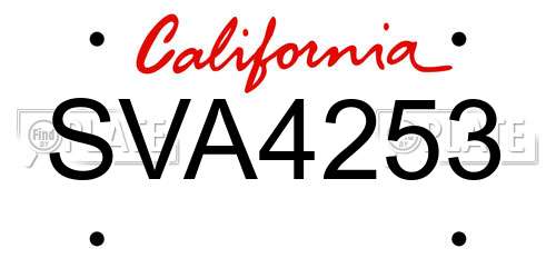 SVA4253 California License Plate