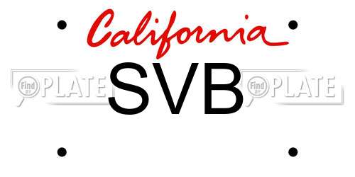 SVB California License Plate