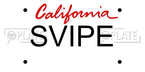 SVIPE California License Plate