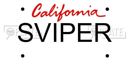 SVIPER California License Plate