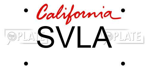 SVLA California License Plate