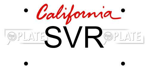 SVR California License Plate