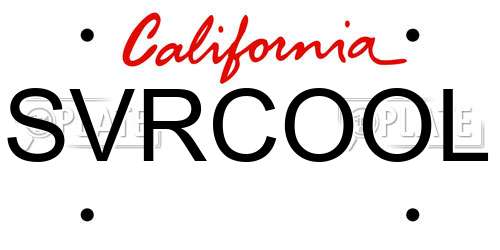 SVRCOOL California License Plate