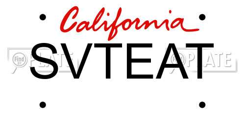 SVTEAT California License Plate