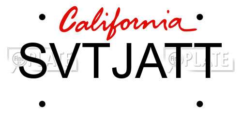 SVTJATT California License Plate
