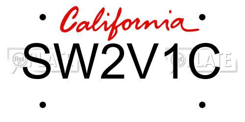 SW2V1C California License Plate