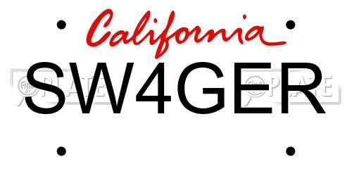 SW4GER California License Plate