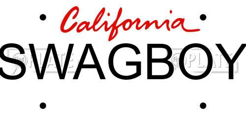 SWAGBOY California License Plate