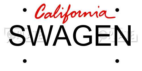 SWAGEN California License Plate