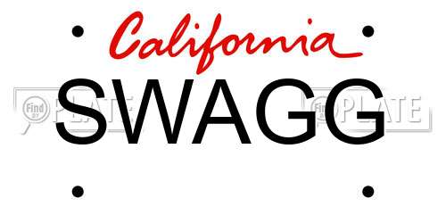 SWAGG California License Plate