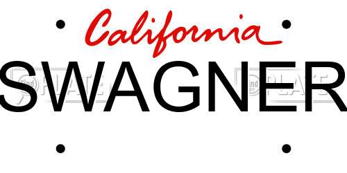 SWAGNER California License Plate