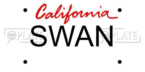SWAN California License Plate
