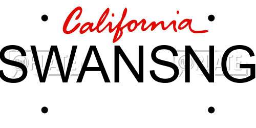 SWANSNG California License Plate