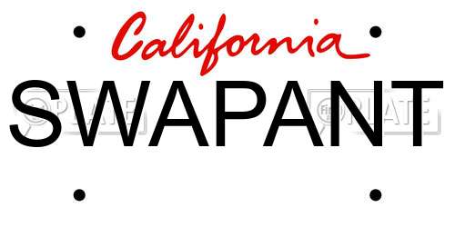 SWAPANT California License Plate