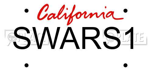 SWARS1 California License Plate