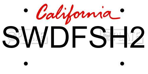 SWDFSH2 California License Plate