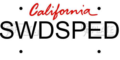 SWDSPED California License Plate