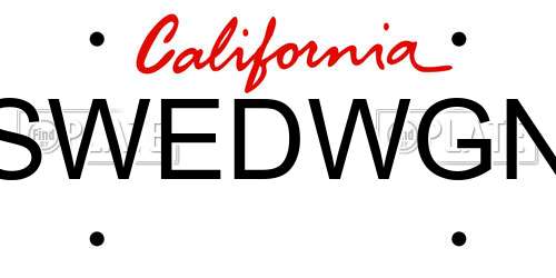 SWEDWGN California License Plate