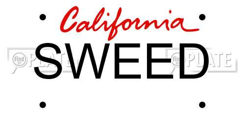 SWEED California License Plate