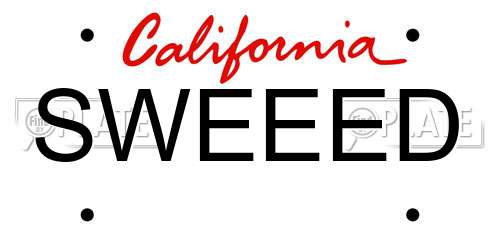SWEEED California License Plate