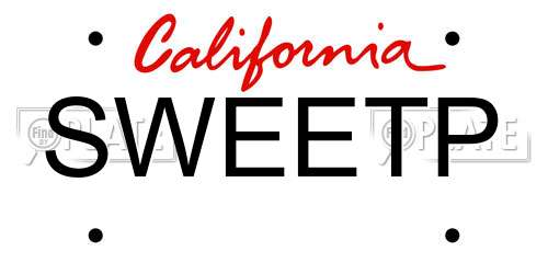 SWEETP California License Plate
