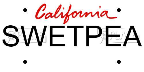 SWETPEA California License Plate