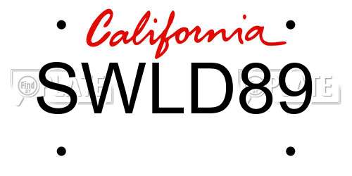 SWLD89 California License Plate