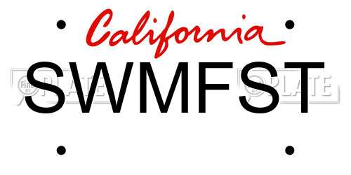 SWMFST California License Plate