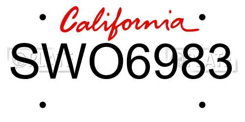 SWO6983 California License Plate