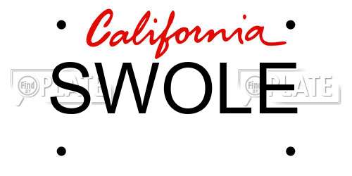 SWOLE California License Plate