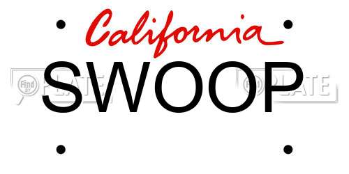 SWOOP California License Plate