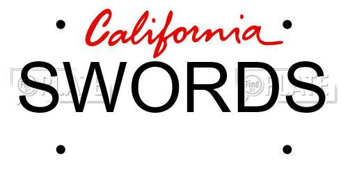 SWORDS California License Plate