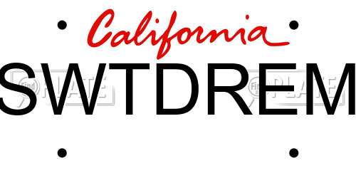 SWTDREM California License Plate
