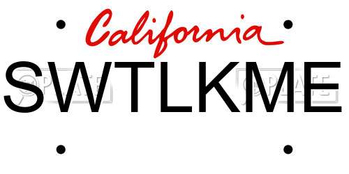 SWTLKME California License Plate
