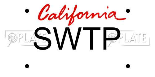 SWTP California License Plate