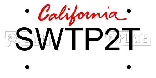 SWTP2T California License Plate
