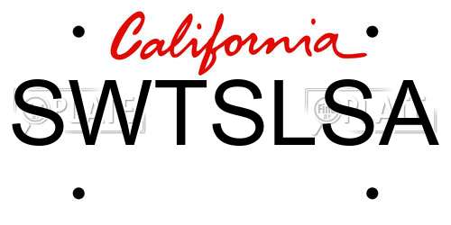 SWTSLSA California License Plate
