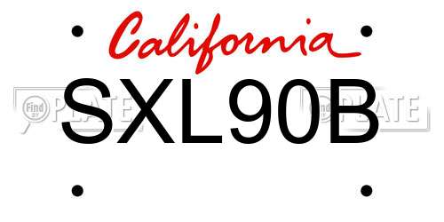 SXL90B California License Plate