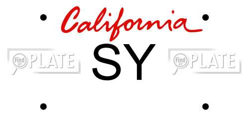 SY California License Plate
