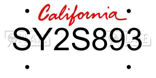SY2S893 California License Plate