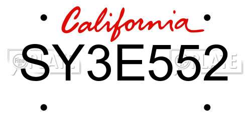 SY3E552 California License Plate